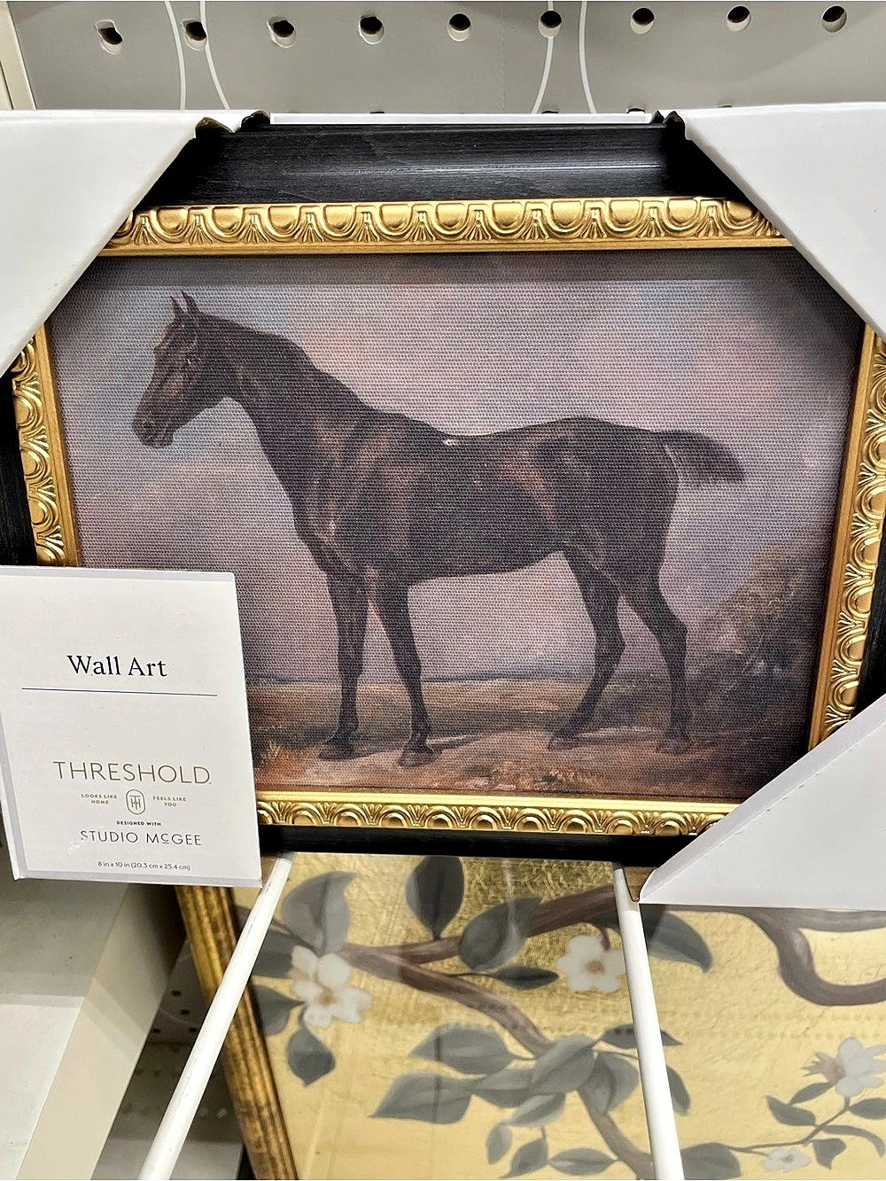 Threshold Studio McGee horse wall art Framed Horse Wall Art in Brown & Gold NWT